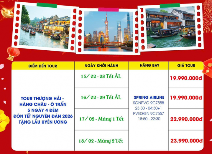 TẾT NGUYÊN ĐÁN 2026: THƯỢNG HẢI - Ô TRẤN